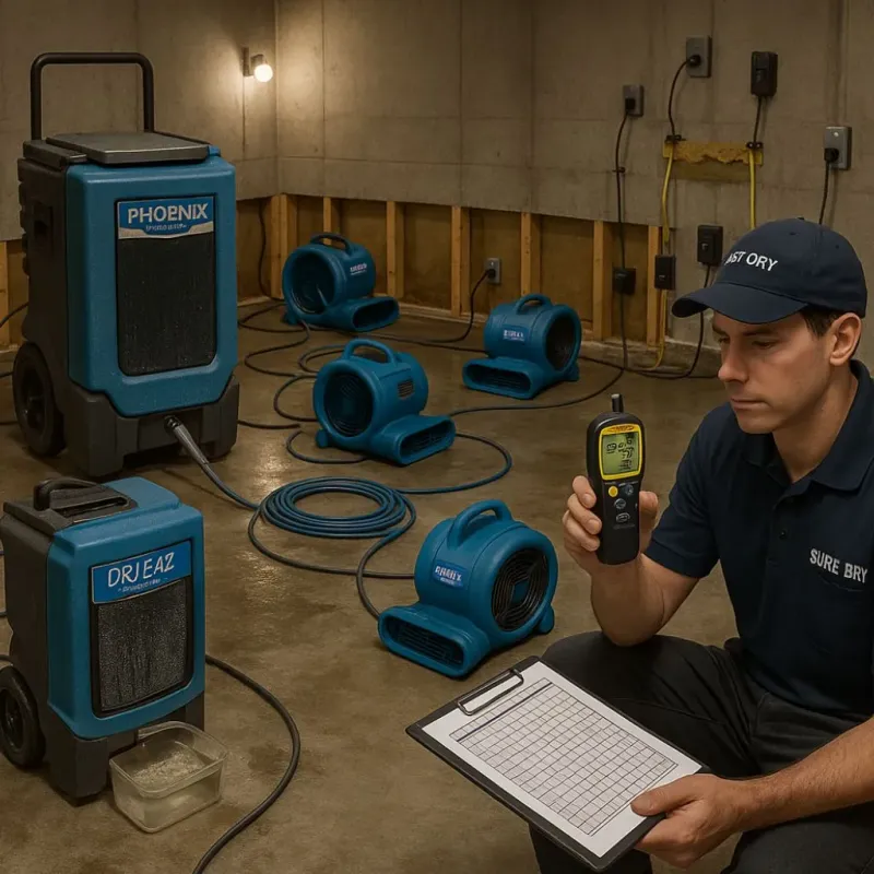 Structural Drying and Dehumidification process in Caroline County, VA